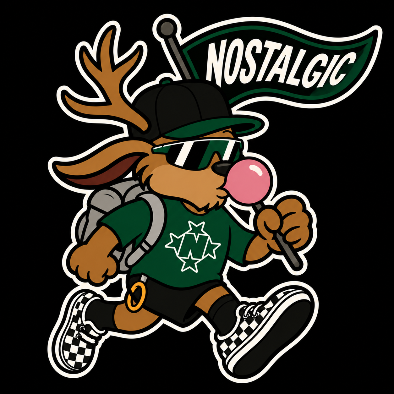 Nostalgic Screen Printing jackalope mascot